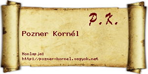 Pozner Kornél névjegykártya